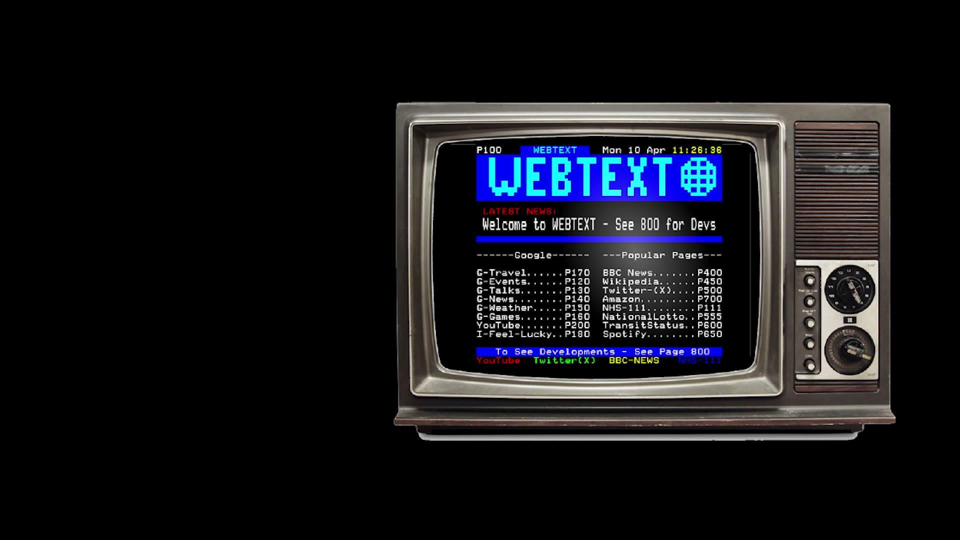 INTERNET + TELETEXT = WEBTEXT